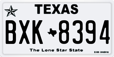 TX license plate BXK8394