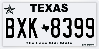 TX license plate BXK8399