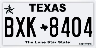 TX license plate BXK8404