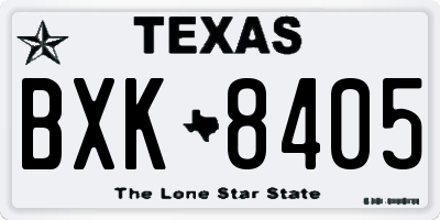 TX license plate BXK8405