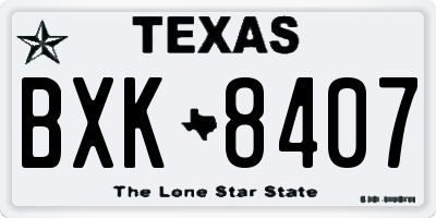 TX license plate BXK8407