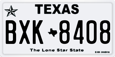 TX license plate BXK8408