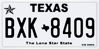 TX license plate BXK8409