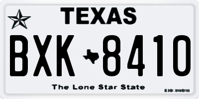 TX license plate BXK8410