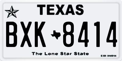 TX license plate BXK8414