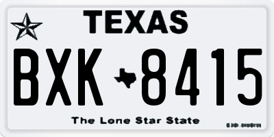 TX license plate BXK8415