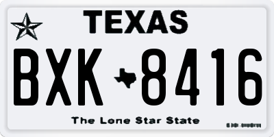 TX license plate BXK8416