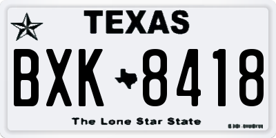 TX license plate BXK8418