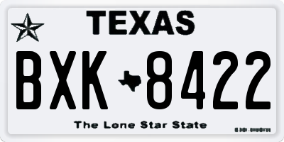 TX license plate BXK8422