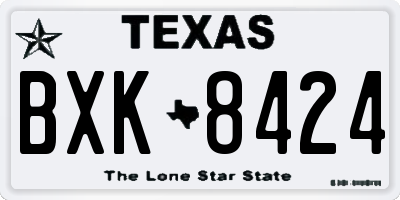 TX license plate BXK8424