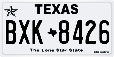 TX license plate BXK8426