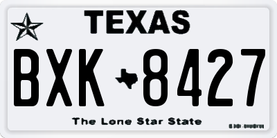 TX license plate BXK8427