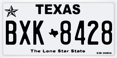 TX license plate BXK8428