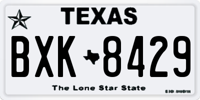 TX license plate BXK8429