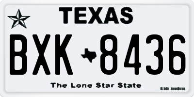 TX license plate BXK8436