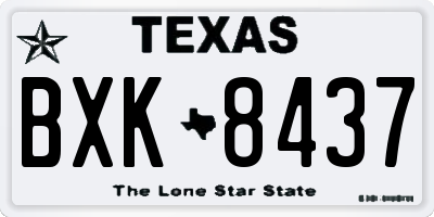 TX license plate BXK8437