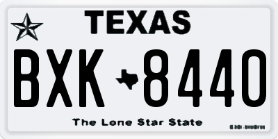 TX license plate BXK8440