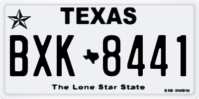 TX license plate BXK8441