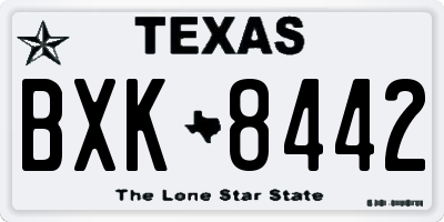 TX license plate BXK8442