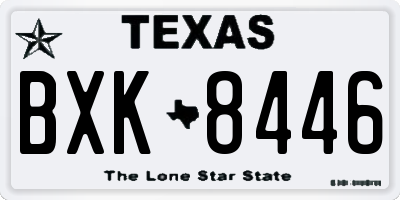 TX license plate BXK8446