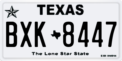 TX license plate BXK8447