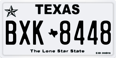 TX license plate BXK8448