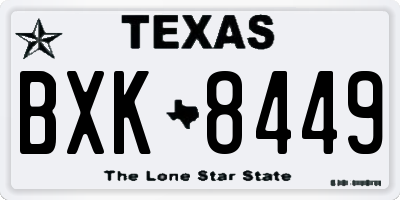 TX license plate BXK8449