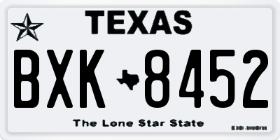TX license plate BXK8452