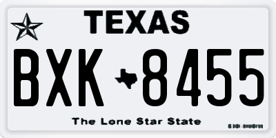 TX license plate BXK8455