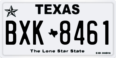 TX license plate BXK8461