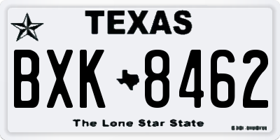 TX license plate BXK8462