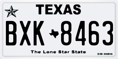 TX license plate BXK8463
