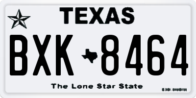 TX license plate BXK8464