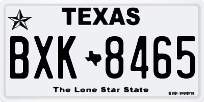TX license plate BXK8465