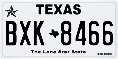 TX license plate BXK8466