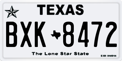 TX license plate BXK8472