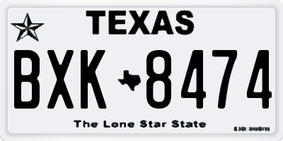 TX license plate BXK8474