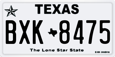 TX license plate BXK8475