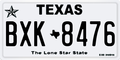 TX license plate BXK8476
