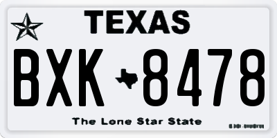 TX license plate BXK8478