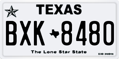TX license plate BXK8480