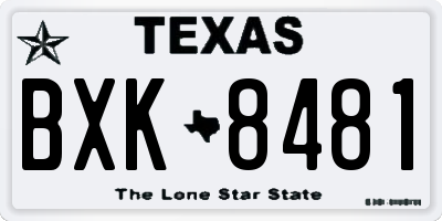 TX license plate BXK8481