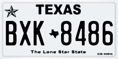 TX license plate BXK8486