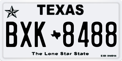 TX license plate BXK8488