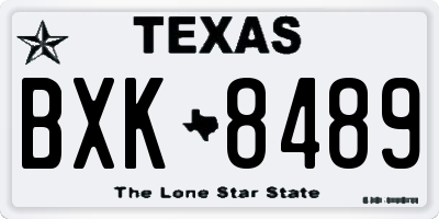 TX license plate BXK8489