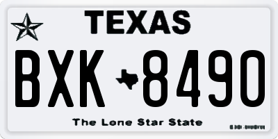 TX license plate BXK8490