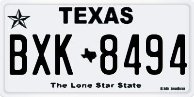 TX license plate BXK8494