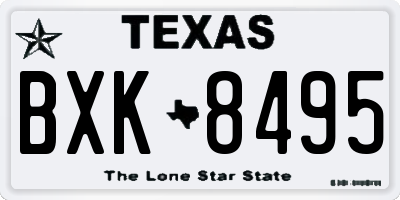 TX license plate BXK8495