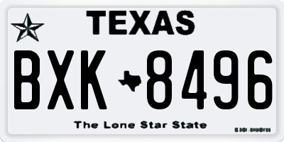 TX license plate BXK8496