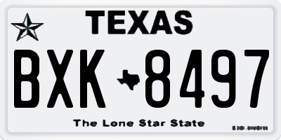 TX license plate BXK8497